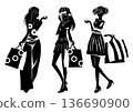 Shopping, woman, monochrome 136690900
