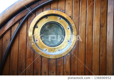 Boat detail in Buenos Aires Argentina at the Puerto Madero Waterfront i 136690932