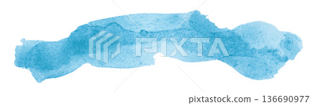 Light blue brush isolated on transparent background Light blue watercolor Light blue brush isolated on transparent background Light blue watercolor 136690977