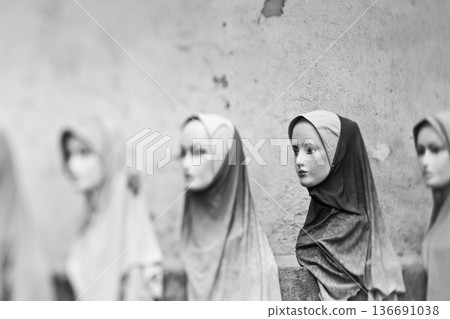 Hijab for sale in a Market in Kuala Lumpur Hijab for sale in a Market in Kuala Lumpur 136691038