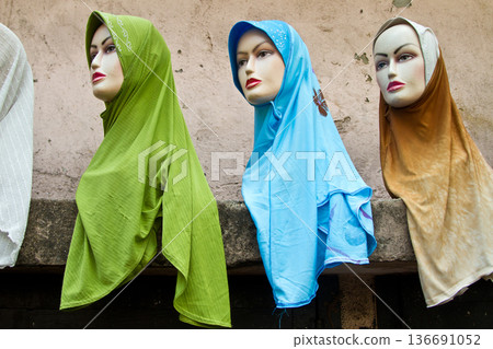 Hijab for sale in a Market in Kuala Lumpur Hijab for sale in a Market in Kuala Lumpur 136691052