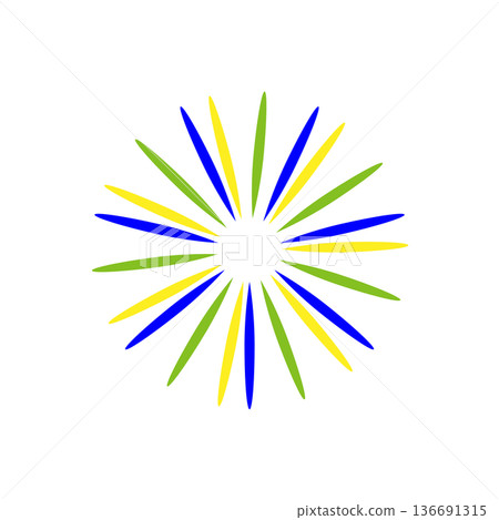 Radiation line sunburst shape colorful simple illustration clipping material 136691315