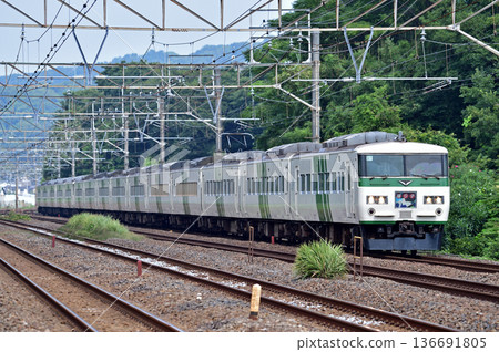 東海道本線二宮國分JR東185系列A1編隊（大宮）舞者 136691805