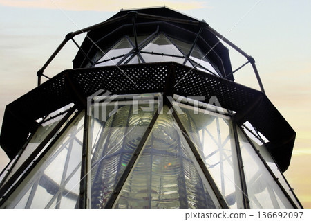 Lodbjerg Fyr Lodbjerg lighthouse Vestervig in the National Park Thy in Denmark 136692097