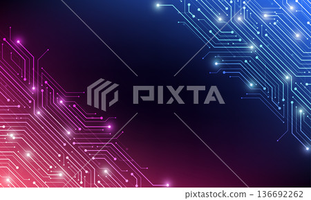 Abstract blue glowing line technology circuit board background design. Communication dot and line speed internet concept. Vector illustration Abstract blue glowing line technology circuit board background design. Communication dot and line speed internet concept. Vector illustration 136692262