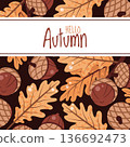 Square Background with Acorns in Flat Style for Card Design, Poster Layouts, Social Media Stories, Label Mockups and Thanksgiving Branding Materials Square Background with Acorns in Flat Style for Card Design, Poster Layouts, Social Media Stories, Label Mockups and Thanksgiving Branding Materials 136692473