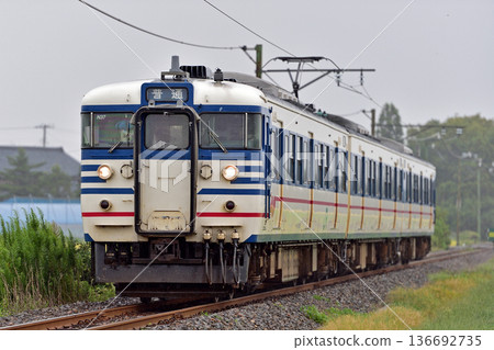Echigo Line Aozu-Bunsui JR East 115 Series N37 formation (Niigata) 136692735