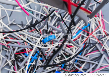 VVF cable sheath scraps from practice for the second-class electrician skill test 136692746