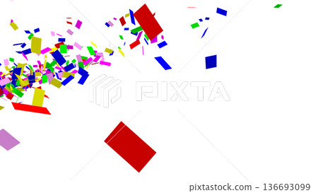 Colorful confetti square CG Colorful confetti square CG 136693099