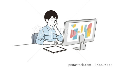 Comfortable digital workspace 136693458