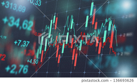 Traders monitor stock market data on a digital screen during the trading day 136693626