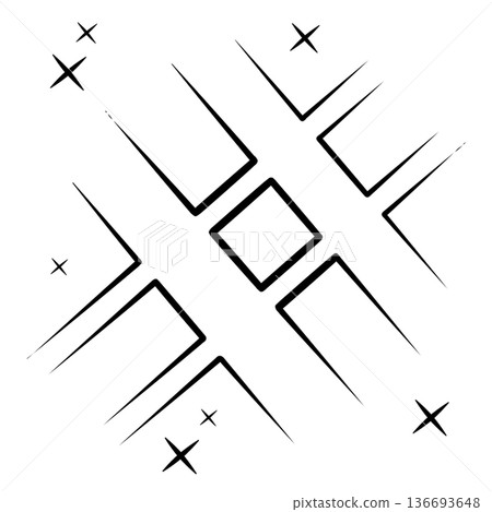 閃亮的漫畫插畫素材 136693648