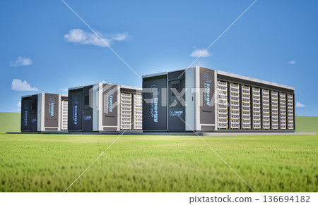 Group of eergy storage systems or battery container units 136694182