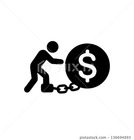Chained To Financial Debt Icon 136694893