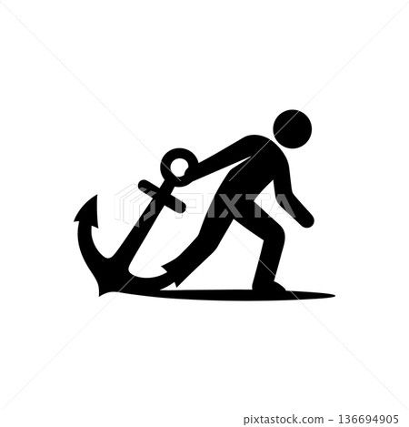 Dragging The Heavy Anchor Icon 136694905