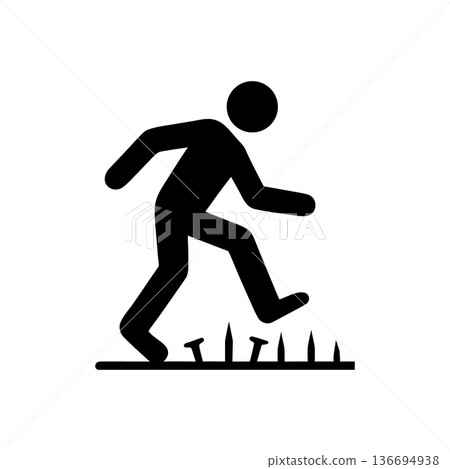 Walking Over Dangerous Obstacles Icon 136694938