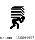 Carrying Oversized Paperwork Load Icon 136694957