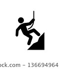 Rappelling Down Dangerous Cliffs Icon 136694964