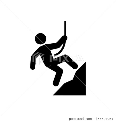 Rappelling Down Dangerous Cliffs Icon 136694964