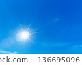 blue sky background with tiny clouds 136695096