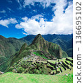 Machu Picchu, a UNESCO World Heritage Site. Mountain panorama 136695102