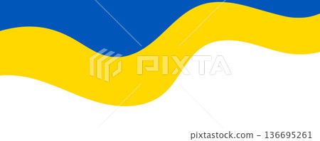 Abstract waving Ukrainian flag border with copy space. PNG and Vector illustration Abstract waving Ukrainian flag border with copy space. PNG and Vector illustration 136695261