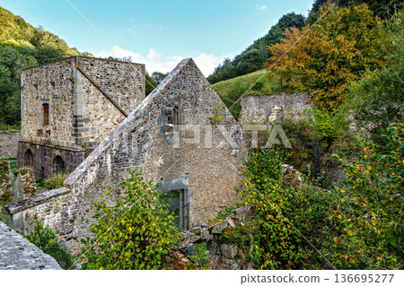 Ruins of the Royal Weapons and Ammunition Factory of Orbaizeta. Navarre. Spain 136695277