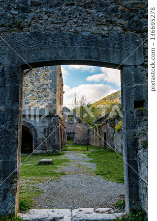 Ruins of the Royal Weapons and Ammunition Factory of Orbaizeta. Navarre. Spain Ruins of the Royal Weapons and Ammunition Factory of Orbaizeta. Navarre. Spain 136695278