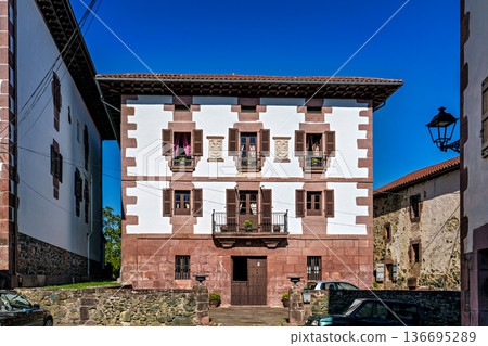 Cityscape of the Basque village of Ziga, Baztan Valley, Navarre in Spain Cityscape of the Basque village of Ziga, Baztan Valley, Navarre in Spain 136695289