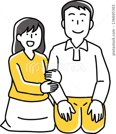 坐著的男男女女雙手交叉抱在胸前 坐著的男男女女雙手交叉抱在胸前 136695365