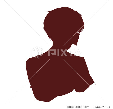 男性輪廓剪影 男性輪廓剪影 136695405