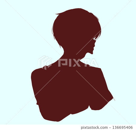 男性輪廓剪影 男性輪廓剪影 136695406