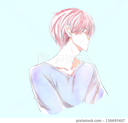 閉著眼睛的男子,側臉 閉著眼睛的男子,側臉 136695407