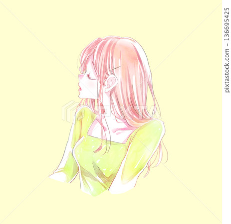閉著眼睛的女人,側臉 閉著眼睛的女人,側臉 136695425