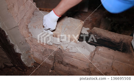 Reconstruction of the rustic furnace pipe. Reconstruction of the rustic furnace pipe. 136695508