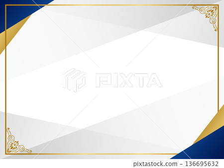 Luxurious blue and gold decorative frame background (certificate template) Luxurious blue and gold decorative frame background (certificate template) 136695632