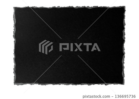 撕裂的黑色硬紙板紋理 136695736