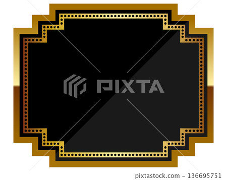 Luxurious Art Deco frame in black and gold Luxurious Art Deco frame in black and gold 136695751
