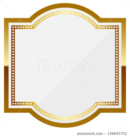 Luxurious Art Deco frame in white and gold 136695752