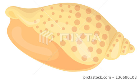 Scotch bennet shell cartoon icon. Beach seashell Scotch bennet shell cartoon icon. Beach seashell 136696108