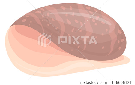 Whelk shell cartoon icon. Sea shore element 136696121