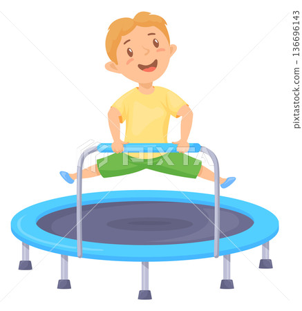 Playground kid activity cartoon icon. Happy boy 136696143