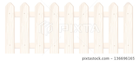 White picket fence. Garden yard cartoon barrier White picket fence. Garden yard cartoon barrier 136696165