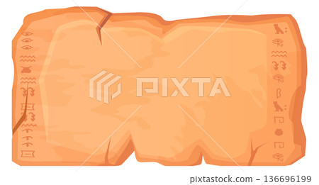 Stone cartoon background with ancient egyptian hieroglyphs border Stone cartoon background with ancient egyptian hieroglyphs border 136696199