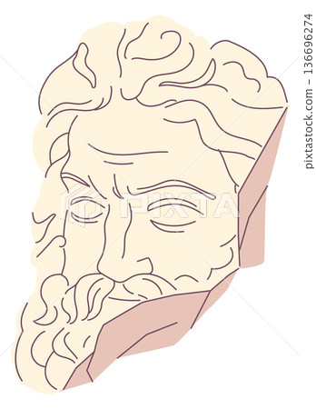 Greek god statue broken. Classic mythology symbol 136696274