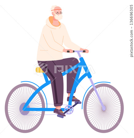 Senior active lifestyle. Old man ride bicycle Senior active lifestyle. Old man ride bicycle 136696305
