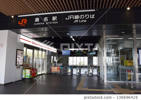 JR Kuwana Station ticket gate and convenience store in Mie Prefecture JR Kuwana Station ticket gate and convenience store in Mie Prefecture 136696428