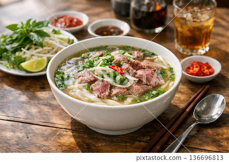 Fragrant bowl (beef pho) 136696813