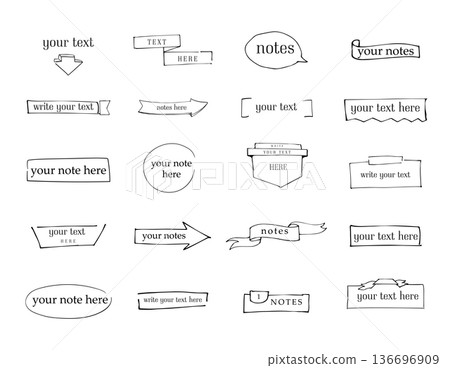Handwriting text with notes vector.  136696909