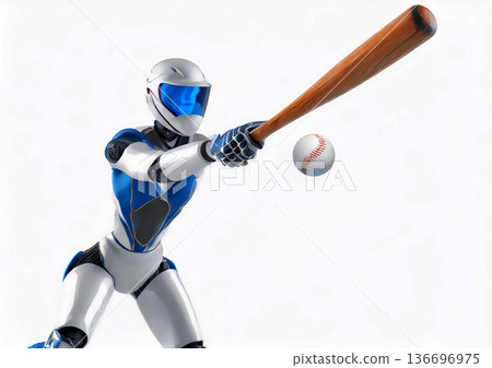 會打棒球的人形機器人 會打棒球的人形機器人 136696975